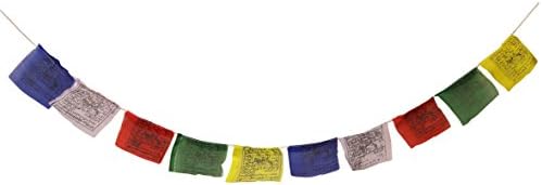 Mini Tibetan Buddhist Prayer Flags Short Cotton Flag from Nepal Fair Trade (Mini Traditional Design)