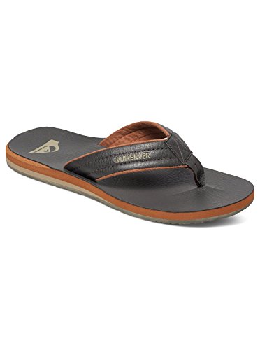 Quiksilver Men's Carver Nubuck 3 Point Sandal, Demitasse/Solid, 10 M US