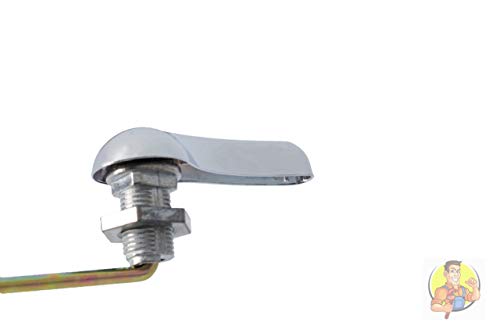 TOILET TANK FLUSH LEVER Replacement Part - Universal Fit - Stylish Chrome Finish, Stainless Steel Handle - Ideal for Most Front-Mount Tank Models