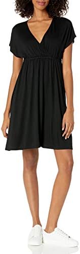 amazon black swing dress CLOCOR Women's Plus Size Midi Dress 3/4 Sleeve A-Line Swing Dress V Neck Flowy Casual Dresses Black X-Large at Amazon Women's Clothing store