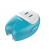 USB Wall Charger, Tonicstar 2.4A 12W Dual USB Charger with Folding Plug Blue