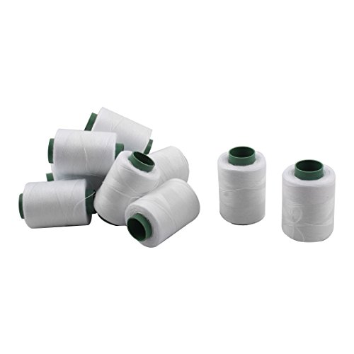 uxcell Cotton Sewing Quilting Embroidery Machine Stitching Thread Reel 10pcs White