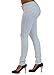 Premium Stretch Cotton Butt lifting, Levanta Cola, Skinny Leg Premium French Terry Fashion Moleton in White Size S