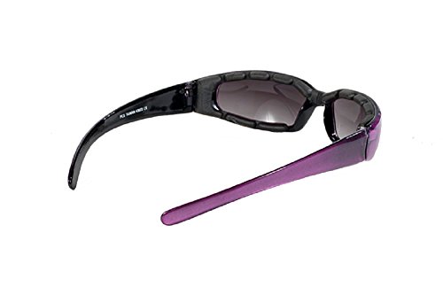 Pacific Coast Chix Rally Grey Gradient/Purple Padded Motorcycle Glasses