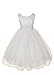 Kid's Dream Girls' Satin Bodice Communion Dress with Floral Waistband and Tulle Skirt - WH 6 White