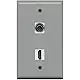 RiteAV - 1 3.5mm Audio/Headphone Jack and 1 HDMI Port Wall Plate White
