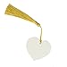 Makhry 100 Pcs Imported Hard-Paper Kraft Paper Gift Tags Wedding Favor Bonbonniere Favor Thank You Gift Tags with 100pcs Handmade Silky Tassels (White Heart+Light Gold)