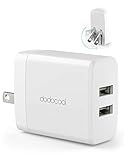 USB Wall Charger, dodocool 2-Port 4.8A Charger Adapter with Quick Charge 3.0 and Charge Protection, Foldable Plug Compatible for iPhone, Samsung, Huawei, Kindle, MP3, Speaker and More