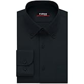 FAHIZO Men's Dress Shirt Regular Fit Soild Casual Business Formal Long Sleeve Button Down Shirts with Pocket