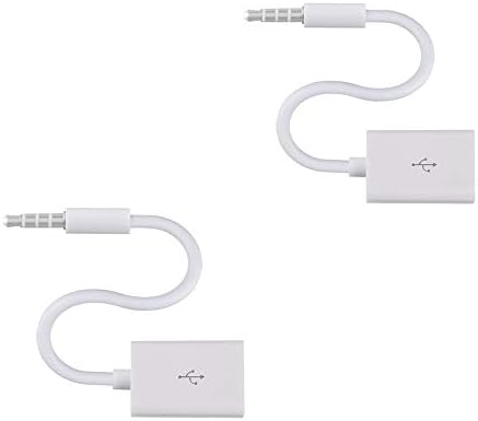 Aux端子からusb 3 5mmオスauxオーディオジャックプラグからusb 2 0メスへの変換ケーブル ステレオ端子 12v車種用aux音声変換 コネクタケーブル コンバーターケーブルのみ カーauxポートカーアクセサリ ホワイト