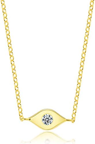 Lemon Grass Evil Eye Sterling Silver Dainty Necklace