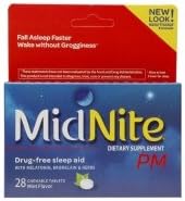 Midnite PM Drug-Free Sleep Aid, Chewable Tablets, Mint, 28 ea - 2pc