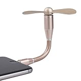 Portable Fan for iphone, Metal Shell Material Cooler Rotating Fan for iphone 5/5S /iphone 6/6S/6S Plus / iphone 7/7 Plus (Gold)