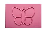 One-Piece Silicone Child Placemat and Bowl - Lightweight & Convenient, Mess-Free, Portable, Perfect for Infants & Toddlers 6 Month + and Easy to Clean (Butterfly)
