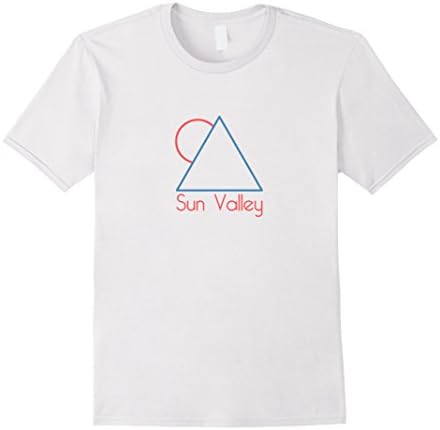Men's Sun Valley, Idaho - Minimal Mountain and Sun T-Shirt Medium White