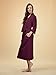 SIORO Women's Kimono Robes Cotton Lightweight Robe Long Knit Bathrobe Soft Nightgowns Sleepwear V-neck Ladies Nightwear Burgundy M
