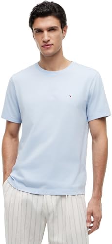 T-Shirt Manches Courtes Homme Seasonal Solid Tee avec Col Ras-du-Cou, Bleu (Breezy Blue), S
