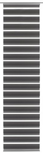 GARDINIA Panel Curtain (1 piece), Sliding, Double Rolling Blind Feel, Panel Curtain Day + Night, Innovative + Patented Technology, Grey, 245 x 60 x 0.021000000000000001 cm