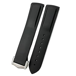 GC GUAN CHAO Curved End Rubber Watchband Fit for