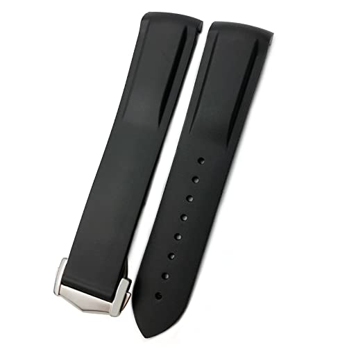 GC GUAN CHAO Curved End Rubber Watchband Fit for