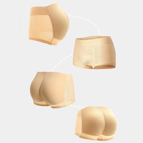Men Butt Padded Underwear For Big Butt Enhance,Enhance Butt Lifter Shapewear Abdomen,Butt Underwear Shapewear,Butt Enhancer Underwear For Tummy Control (UK, Alpha, XXL, 3XL, Regular, Regular, Beige)