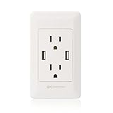 Cable Matters Duplex AC Wall Receptacle & Screwless Wallplate with Dual USB Charging Ports