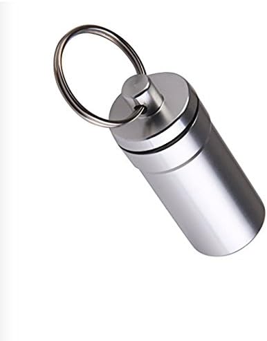 Keychain Pill Holder Container - Holds Nitro Pills - Ear Plugs Medications &amp; Supplements, Waterproof Pill Fob for Travel