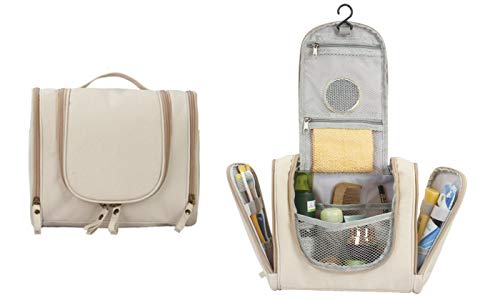 Makeup Brush Set, Hanging Toiletry Bag Travel Case and Trifold Cosmetic Vanity Mirror With 21 LED Lights – #1 Beauty Gift Set for Women Girlfriend Mom Gift Basket – Holiday Special