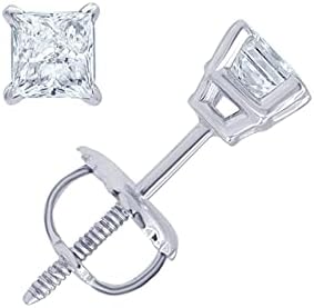 14KT Gold Princess & Round Diamond Accent Earrings (Diamond Quality IJ-I3) By La4ve Diamond Stud Earrings For Women,Kids and Babies | Gift Box Included 14KT Gold Princess & Round Diamond Accent Earrings (Diamond Quality IJ-I3) By La4ve Diamond Stud Earrings For Women,Kids and Babies | Gift Box Included