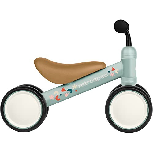 Retrospec Cricket Baby Walker Balance Bike with 4 Wheels for Ages 12-24 Months - Baby Toys & Toddler Toys for 1 Year Olds - Ride On Bicycle - Boys & Girls