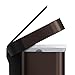 simplehuman 45 Liter Rectangular Hands-Free Kitchen Step Soft-Close Lid, Dark Bronze Stainless Steel Trash can