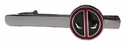 Marvel's Deadpool Mask Emblem Metal Tie Clip With Enamel Finish