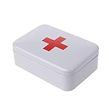 Onpiece Home Tin Box Case Lid Container for Survival Gear Kits First Aid Pill Box (White)