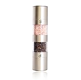 Salt and Pepper Grinder Set - Mill for Sea Salts Peppercorn and Spices - Better Than Table Salt Shaker - Ceramic Mills with 2 in 1 Design