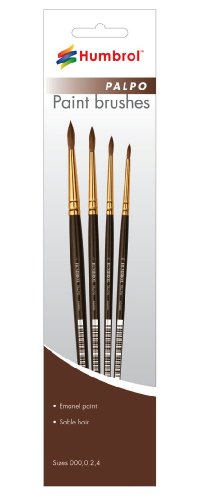 Humbrol ag4250 palpo paint brushes sizes 000,0,2,4