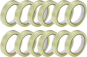 BARGAIN FACTORY 12 Rolls Cellotape Rolls Strong Clear Packing Tape Extra Long Strong Sealing for Parcel Stationary Gift Wrap Tape Postal bags Long Term Storage - Secure Sticky