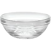 Duralex Made In France Lys Stackable Clear Glass Bowl, 3.5-Inch, Set of 6