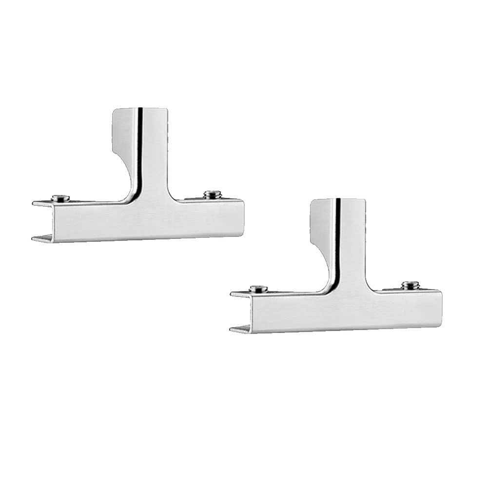 Hoopever Stainless Steel Glass Clamp, 2 Pcs T Shape, 5-10mm Thickness, Non-Slip, Adjustable, Easy to Install, Perfect for Glass Wind Guard, Showcases, Fish Tanks, Display Cabinet