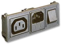 BULGIN BZH11/Z0000/10 POWER INLET, IEC, POLYSNAP, D.P. SWITCH (1 piece)