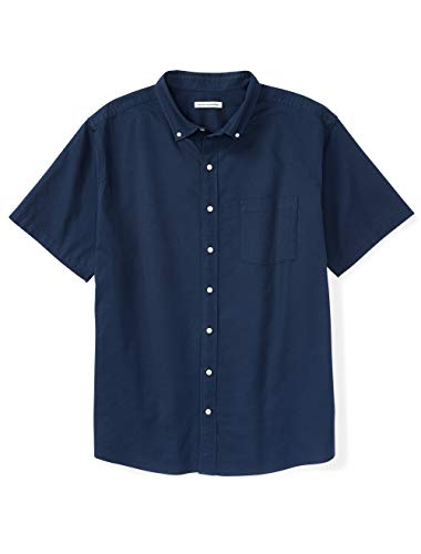 Amazon-Essentials-Mens-Short-Sleeve-Pocket-Oxford-Shirt-fit-by-DXL