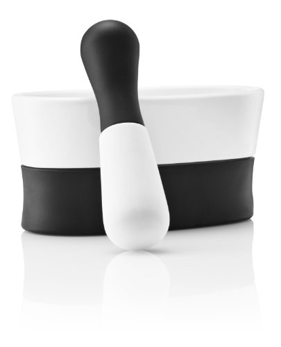 Eva Solo Mortar and Pestle Set, Porcelain/Silicone, White/Black