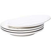 Vikko Dinner Plate, Set of 4 White Plates, Ceramic Dinner Plates Set, Stackable 11 Inch Extra Large Dinner Plates for Every Day and Special Occasion, Restaurant Style, Dishwasher Safe, Microwave Safe