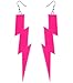 ZeroShop Women Fashion Retro Neon Earrings (Pink Lightning2)