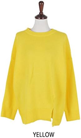 IM3 Front Slit Round Neck Pull Over/Korean Fashion/Made In Korea/7 Color (Yellow)