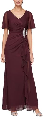 alex evenings women's long shift dress illusion neckline Alex Evenings - Brandclub