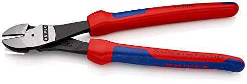 Knipex Kraft-Seitenschneider schwarz atramentiert, mit Mehrkomponenten-Hüllen 250 mm 74 02 250 – Bild 3