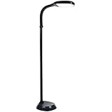 Baltoro LED Floor Lamp - Soft White Reading Light - Built-in 2 Brightness Levels -Adjustable Head Pivots in Any Direction Save Energy 12 Watts - Black Color - SL5758BL