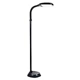 Baltoro LED Floor Lamp - Soft White Reading Light - Built-in 2 Brightness Levels -Adjustable Head Pivots in Any Direction Save Energy 12 Watts - Black Color - SL5758BL