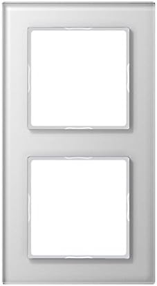 Jung 1x glass frame, series A creation in Alpine white, 1 piece, AC 582 GL WW, with 2 frame areas, Alpin-weiß, 3.31 inches x 6.1 inches