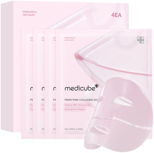 Pdrn Pink Collagen Gel Mask - Maschera Hydrogel per Glass Skin Coreana con Collagene, Pelle Radiosa, Idratata e Tonica, Skincare Coreana, 28g x 4 pezzi